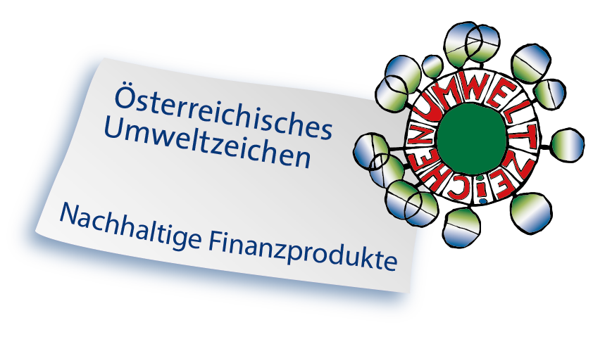 Das Logo des Österreichischen Umweltzeichen für Nachhaltige Finanzprodukte, eines der wichtigsten Nachhaltigkeitssiegel für Finanzprodukte im deutschsprachigen Raum.